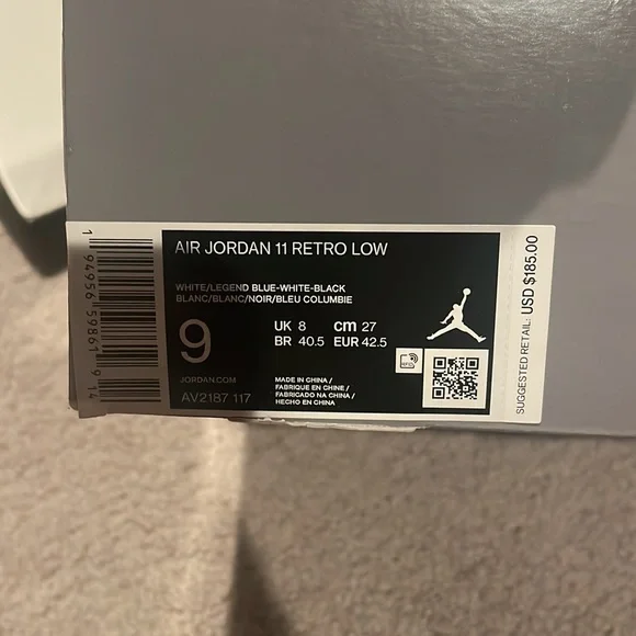 Air Jordan low 11 legends sz9 mens nds display picture 2